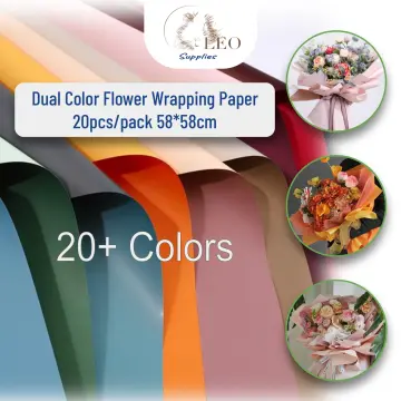 20pcs Colorful Paper Bouquet Flowers Wrapping Paper Rainbow