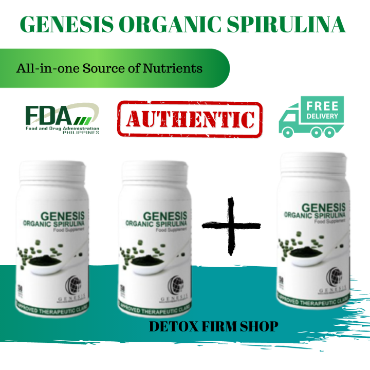 2 + 1 Organic Genesis Spirulina 250mg / 150 Tablets / 37.5 Grams with ...