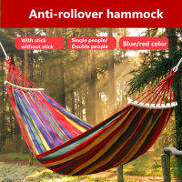 Portable Hammock Outdoor Hammock Garden Sports Home Travel Camping Swing Canvas Stripe Hang Bed Hammock Double Single People