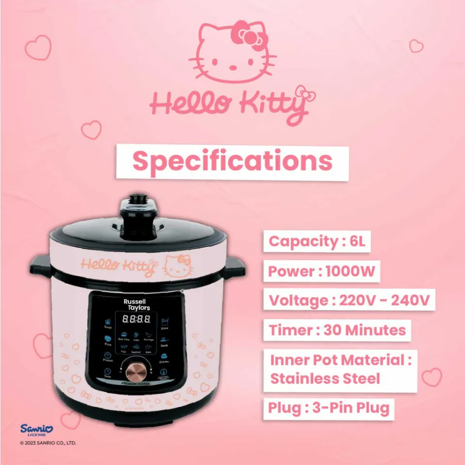 Sanrio Hello Kitty Electric Slow Cooker Crock Pot Pink