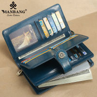 2022 New ManBang Wallets for Women Leather Credit Card Holder with RFID Blocking Large Capacity Wristlet High Quality