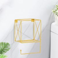 Wall-mounted Paper Towel Rack Wrought Iron Multifunctional Storage Rack Kitchen Accessories Metal Bathroom Mobile Phone Rack Docks Stands