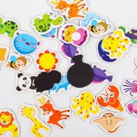 12pcs/lot Animal Fridge Magnet Fish and Crab Wooden Fridge Magnet 3D Cartoon Sticker Toy for Kids Diy Office Whiteboard Gadget Wall Stickers Decals