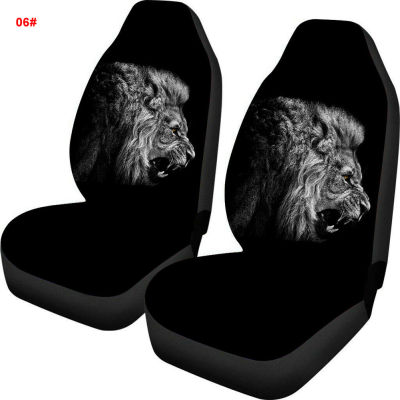 20212Pcs 3D Animal Wolf Printing Universal Car Seat Cover Styling Auto Seat Cover Car Full Seat Cover Protector Interior Accessories