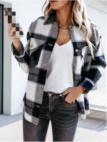 Winter Warm Plaid Womens Shirt Long Sleeve Single Breasted Female Shirts  New Autumn New Fashion Office Ladies Jacket Coat