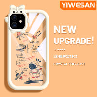 YIWESAN เคสสำหรับ iPhone 11 11 Pro 11 Pro Max,เคสการ์ตูนน่ารักนาซ่านักบินอวกาศลวดลายสุดสร้างสรรค์ขอบนุ่มโปร่งใสเป็นเคสกันกระแทกเคสซิลิโคนเนื้อนิ่มทนทานต่อการตกหล่น