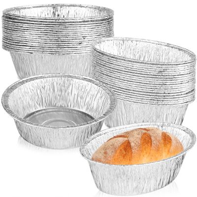 【hot】 Pans Pan Baking Tin Aluminum Disposable Dishes Trays Tart Roasting Tray Containers Bread Loaf Round Tins Dish Takeout