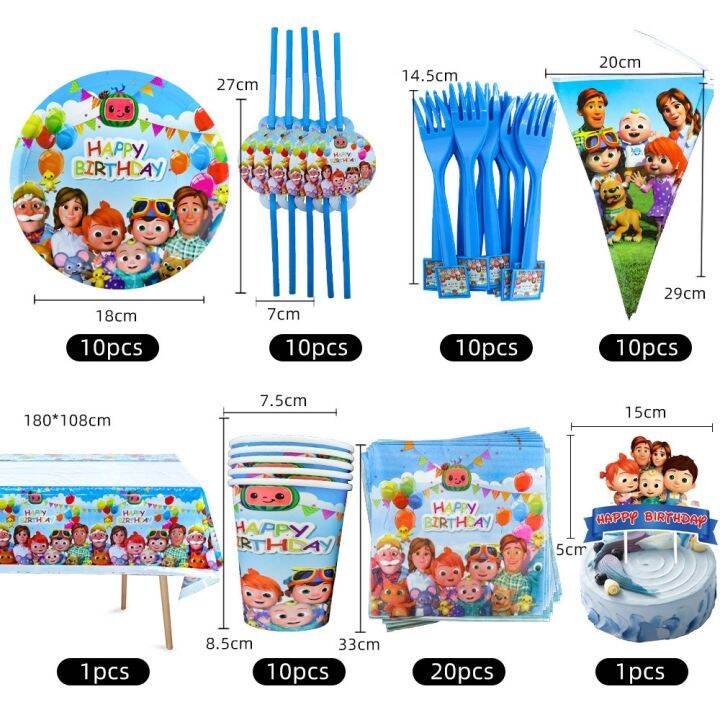 cw-cartoon-cocomelons-birthday-supplies-decorations-bannerstableclothsplatesnapkinscups-and-kids-baby-shower