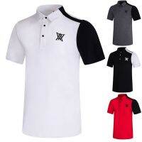 ANEW Golf clothes mens T-shirt short-sleeved sports breathable quick-drying elastic jersey golf lapel polo shirt ANEW Le Coq Titleist J.LINDEBERG PearlyGates☢∏♘