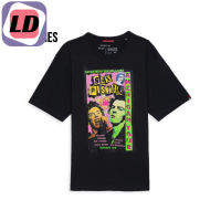 LD DAVIE JONES เสื้อยืดโอเวอร์ไซส์ พิมพ์ลาย สีเทา Graphic Print T-Shirt in black TB0341GY