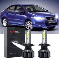 2ชิ้นสำหรับ Honda City (TMO) 5th Gen (ไฟฉายคาดศีรษะ)-ไฟหน้าไฟฉายคาดศีรษะ LED 6000K หลอดไฟปี2008-2014