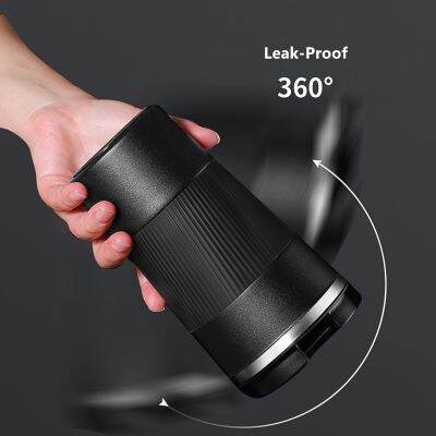 【High-end cups】380Ml/510Ml คู่สแตนเลสกาแฟร้อนแก้วกับกรณีลื่นรถกระติกเดินทางขวดฉนวน