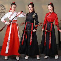 Oriental โบราณ Hanfu สไตล์จีนแบบดั้งเดิมเครื่องแต่งกายสำหรับผู้หญิงเสื้อสเวตเตอร์ถัก Samurai คอสเพลย์เสื้อผ้า Robe Dresses...