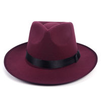 Fedora hat r top hat woolen British jazz hat male Michael Jackson hat autumn and winter unisex big brim hat