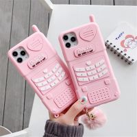 Cute Pink love heart kid girl gift Phone Case For iphone 14Pro Max 12 11 13Pro Max XR XS Max 7 8Plus Se Soft Silicone Back Cover
