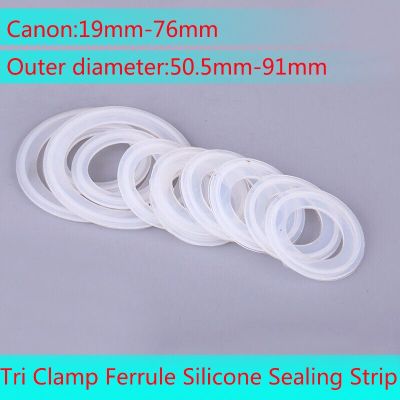 5Pcs Fit 19mm-Pipe  O/D 50.5mm Sanitary Tri Clamp Ferrule Silicone Sealing Strip Gasket Ring Washer clamp ferrule silicone seali Gas Stove Parts Acces