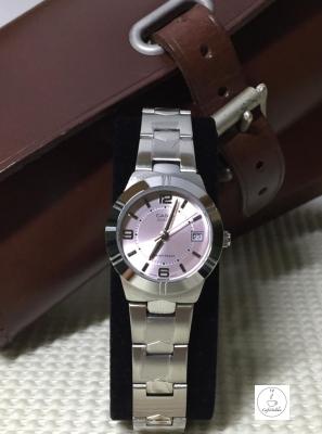 นาฬิกาข้อมือผู้หญิง  Casio  รุ่น LTP-1241D-4ADF สายแสตนเลสสตีล หน้าปัทม์สีชมพู ของแท้ 100% CafeNalika