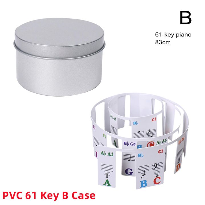 61คีย์88คีย์ป้ายคีย์เปียโนแบบถอดได้สำหรับสติกเกอร์คีย์บอร์ดเปียโนคราดเปียโนซ้อนทับป้ายกระดาษโน้ตสำหรับการเล่นเปียโนนิ้ว