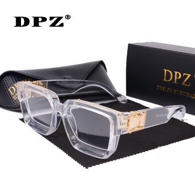 แว่นตากันแดดโอเวอร์ไซส์2021 DPZ แว่นตากันแดดผู้ชายหรูหราสำหรับผู้หญิงแว่นกันแดดสไตล์เรโทร Uv400ดีไซน์วินเทจ