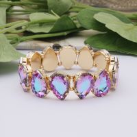 AB Color Glass Bracelets For Woman Bohemian Exaggeration Spring Crystal Bangle Madera Bride wedding Pulseira Charms and Charm Bracelet