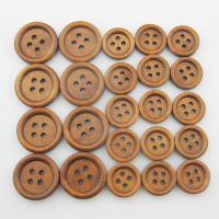 WBNWKV 15MM/20MM 50Pcs Round Wood Buttons For Garment Decorative Doll Button DIY Sewing Accessory Haberdashery