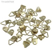 ♠▬  20Pcs/lot Brass D-Ring Picture Oil Painting Mirror Frame Wall Mount Hooks Hangers With Screws