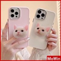 Mowin - เข้ากันได้สำหรับ เคสไอโฟน เคสไอโฟน11 เคส iphone 11 สำหรับ iPhone 14 Pro Max เคสไอโฟนพร้อมที่วางพับแมวน่ารักที่จับใสสีชมพูชุบเคสนิ่มเนื้อด้านกันกระแทกเข้ากันได้กับ iPhone 13 Pro max 12 Pro Max 11 xr xs max 7Plus