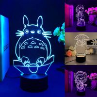 Comic Totoro Night Light Lamp Remote LED Charging USB Cartoon Lighting Bedroom Home Decor Gift For Kids(Note that the base needs to be purchased separately!!)