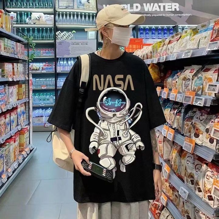 are-m-5xl-เสื้อยืดชาย-nasa-นักบินอวกาศคอกลม-แขนสั้น-แฟชั่น-s92