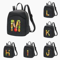 Womens Small Backpacks Female Bag Black Feminina Backpack Fashion Band Fruit Letter School Bags for Teen Girls Knapsack 2023 【AUG】