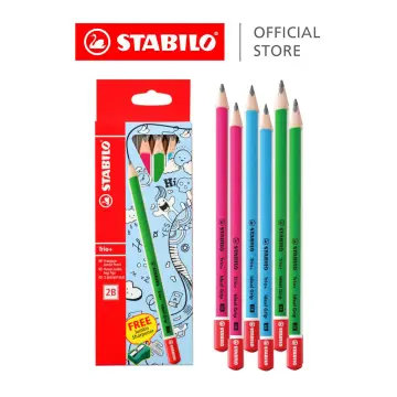 Stabilo Trio Thick Easy Grip Pencils - Box of 12 HB Pencils - 5 Colour  Options