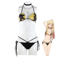 Anime Halloween Cosplay Anime My Dress-Up Darling Kitagawa Marin School Uniform Swimsuit Bikini Womens Costume Full Set