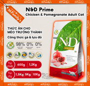 Hạt N&D Prime Cho Mèo trưởng thành vị Gà & lựu đỏ Farmina N&D Prime