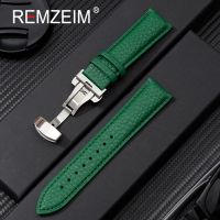 【YP】 REMZEIM Soft Leather Band 20 22 24mm Men Cowhide Pink Watchband