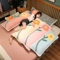 Double pillow pillow bedside cushion rectangular pillow girl sleeping on the bed large backrest sofa pillow removable and washable cotton pillowcase