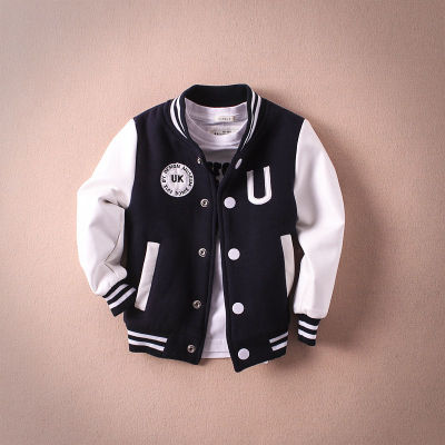 2-14T Baby Boy Clothes Boys Jacket Leather Spring Letter Boys Outwear For Children Kids Coats For Boys Baseball Sweatershirt