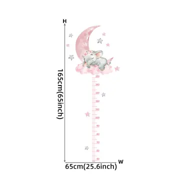 Height chart with cute baby rabbit. Kids meter with cartoon