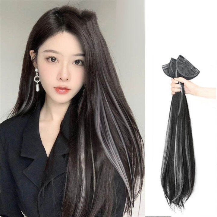 【sanheZ】Highlighted Wig Female Hair Extension Patch with Micro Curl