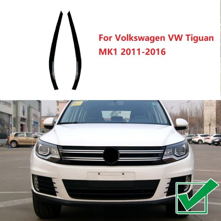 แผ่นครอบแต่งขอบตาไฟหน้ารถยนต์สำหรับ-volkswagen-vw-tiguan-mk1-2011-2012-2013-2014ภายนอก