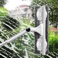 Long Handle Cleaning Brush Window Cleaner Glass Squeegee Telescopic Rod Rotating Head with Cleaning