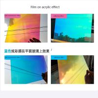 SUNICE Chill/Warm Color Window Films Chameleon Color Glass Self Adhesive Rainbow Effect Iridescent Clear Film Holographic Vinyl Screen Protectors