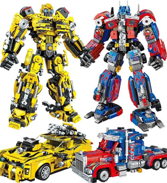 Transformers Optimus Prime Bumble Bee Robot Lego Building Block Model Toys  变形金刚擎天柱大黄蜂机器人乐高积木模型玩具 | Lazada