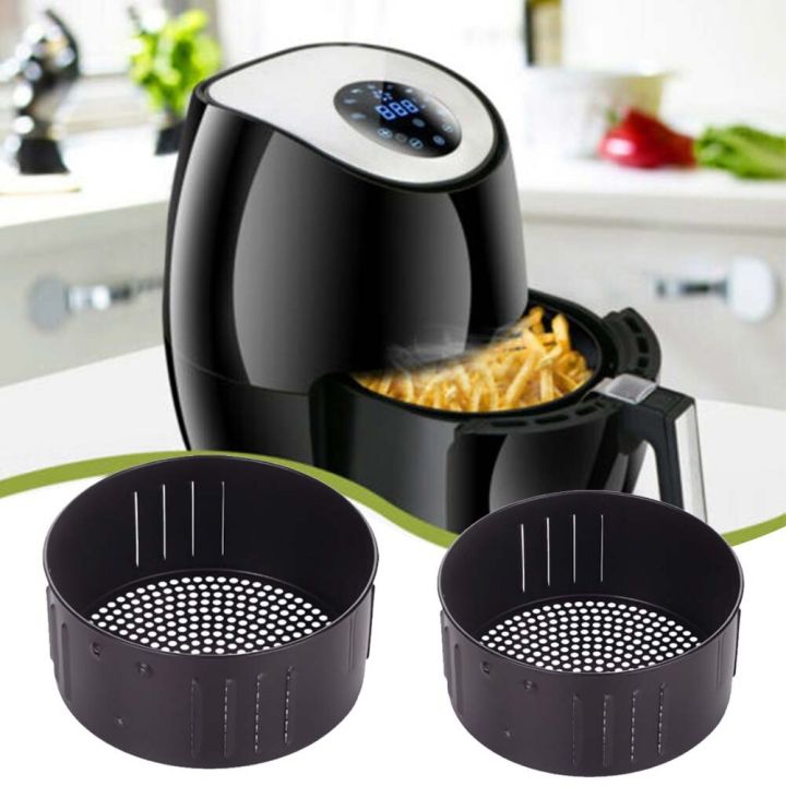 ตะกร้าหม้อทอด-air-fryer-เครื่องมือทำจากเหล็กหล่อถาดอบขนมทนทานทนทานทนทานใหม่