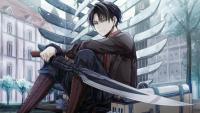 อะนิเมะโจมตีผ่าพิภพไททัน Levi Ackerman ภาพพิมพ์ศิลปะโปสเตอร์ผ้าไหมของตกแต่งผนังบ้าน0726