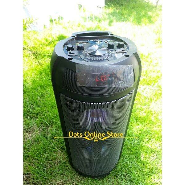 DOUBLE BIG SIZE BLUETOOTH KARAOKE SPEAKER W/ ADJUST BASS, TREBLE, ECHO, FREE MIC, FM, AUX, USB