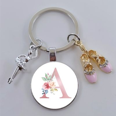 hot【DT】 Ballet Dancer Keychain Shoes A-Z Glass Fashion Jewelry