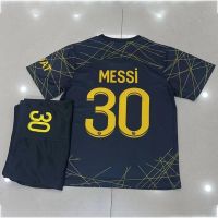 2023 Black Gold Paris Messi Neymar Mbappe Jersey for Kids Boys Girls Football Clothes Sets