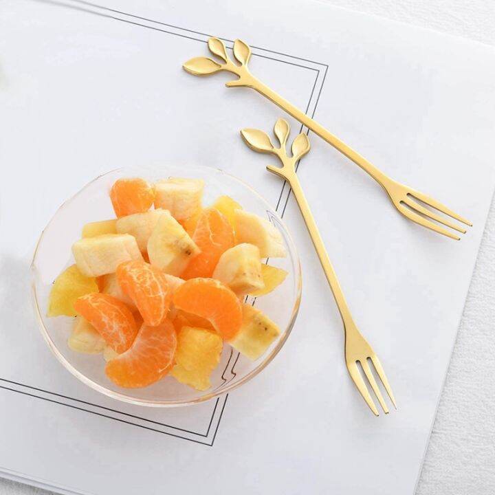 20-pcs-stainless-steel-leaf-cake-fruit-forks-set-tasting-dessert-forks-kitchen-accessory-wedding-party-golden