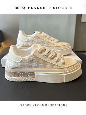 ☃❀♕ Checkerboard canvas shoes womens summer style 2023 spring new casual white shoes all-match original niche sports shoes