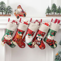 ถุงน่องคริสต์มาส3D Sacrf Santa Elk Elf Penguin Xmas เครื่องประดับจี้คริสต์มาสตกแต่งต้นคริสต์มาส Noel ของขวัญถุงเท้า